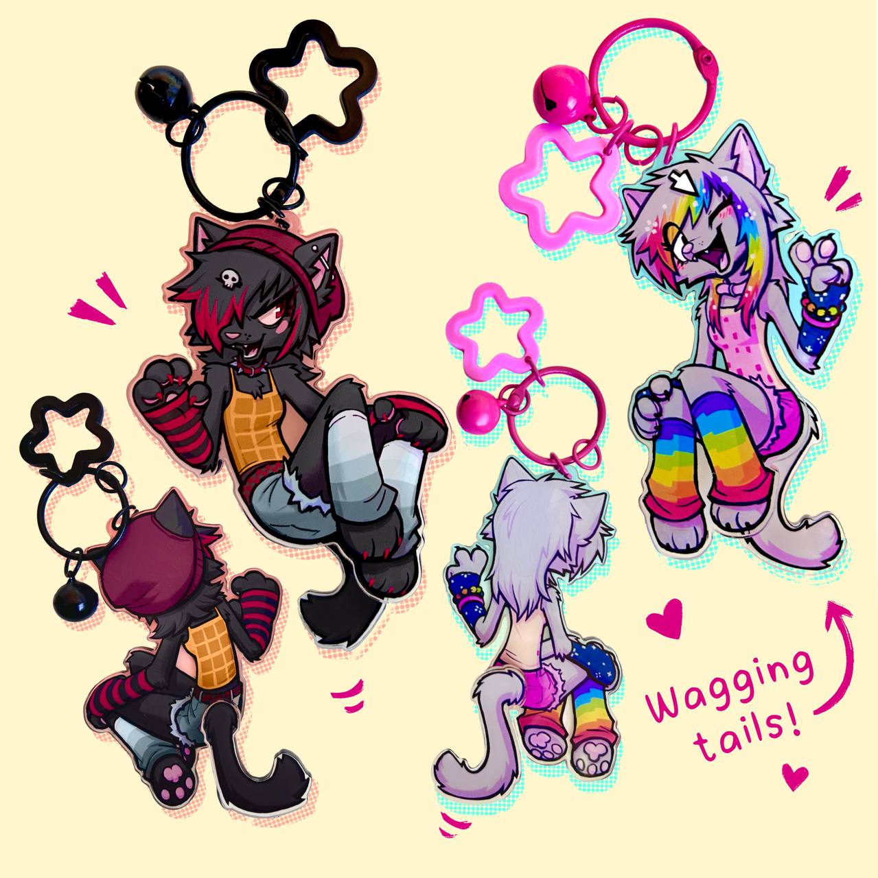 Nyan Cat Wagging Tail Keychain