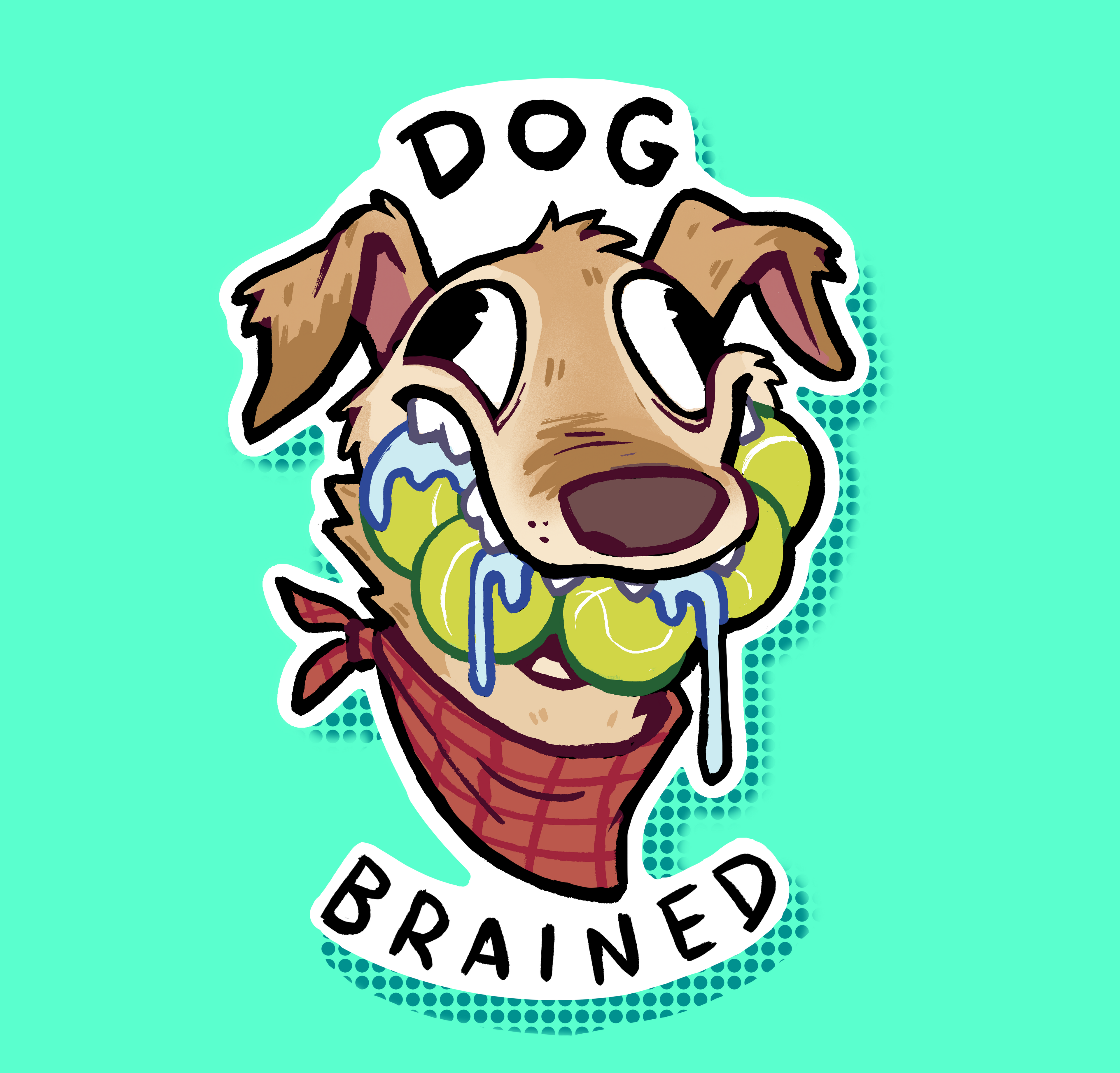 Dog Brained Sticker