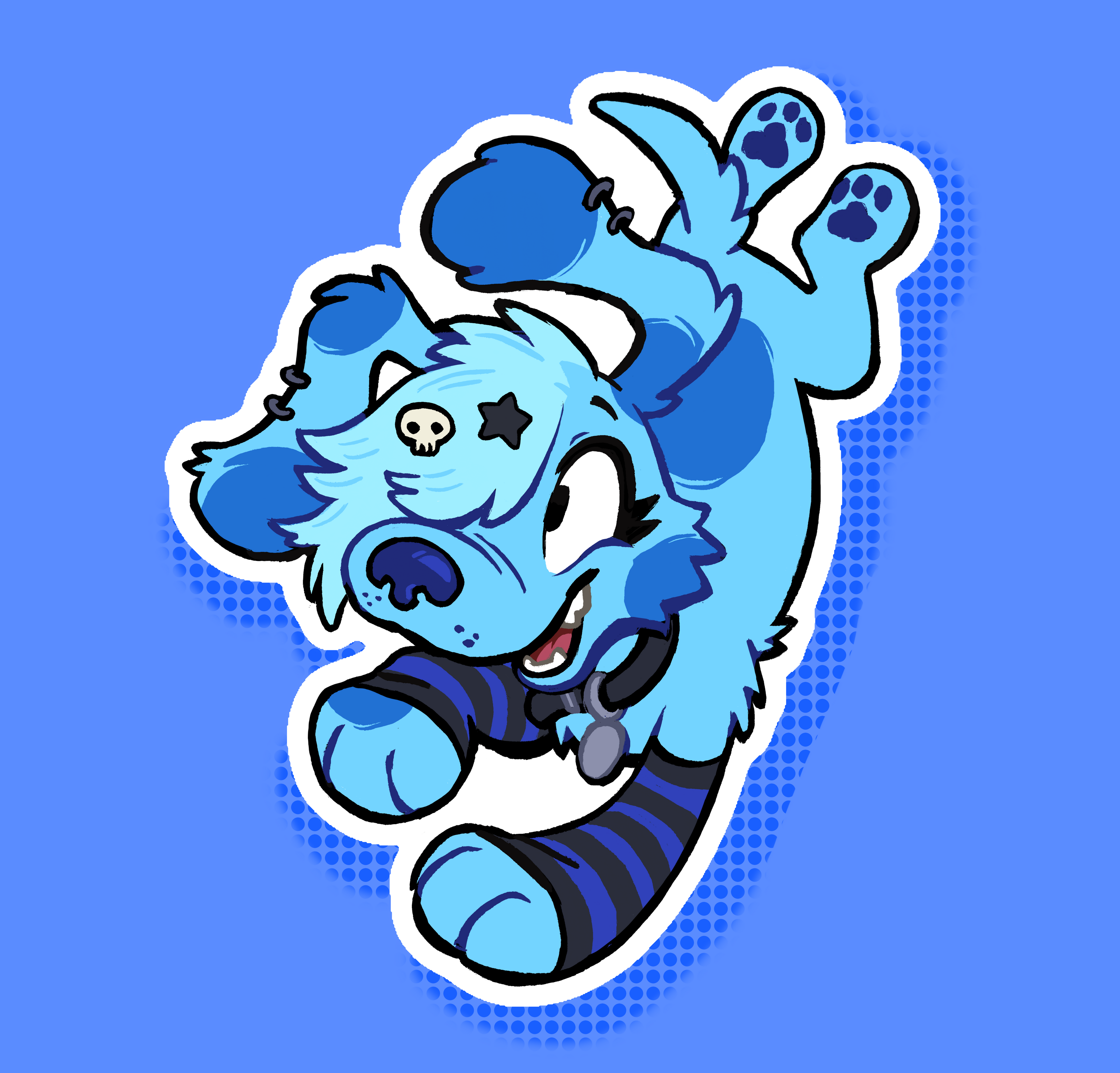 Emo Blue Sticker